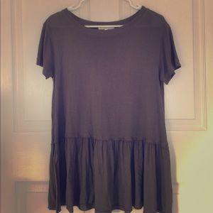 Urban Outfitters Dropped Hem Peplum Top